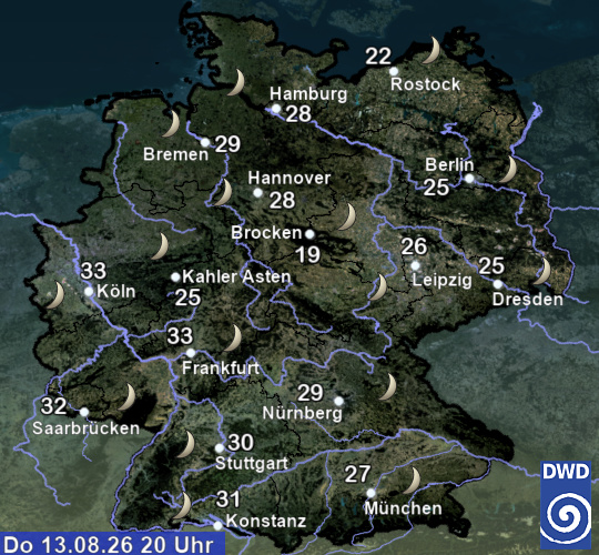 Current weather over Germany